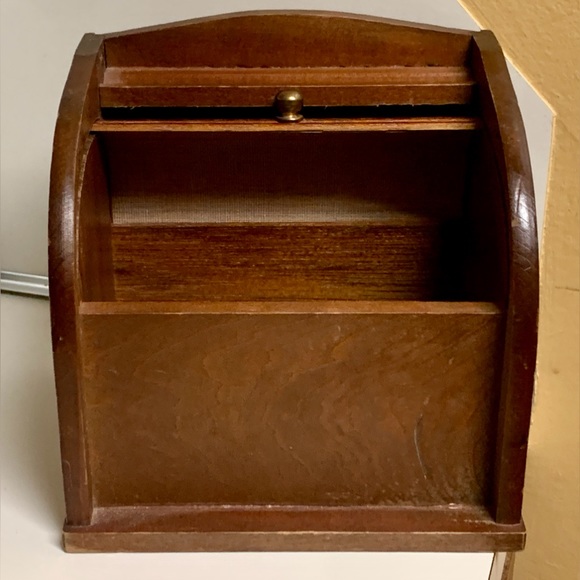 Antique Westgate Stationery Wooden Accordion Sliding Top Letter Mail Box - Picture 13 of 15